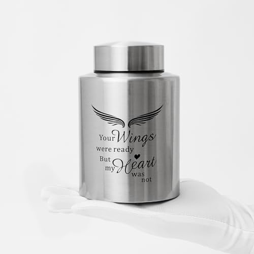 Image of Medium Cremation Urns for Human Ashes Adult Male Female,Medium Decorative Silver Urns for Ashes Women Men (Up to 50 Cubic Inches)