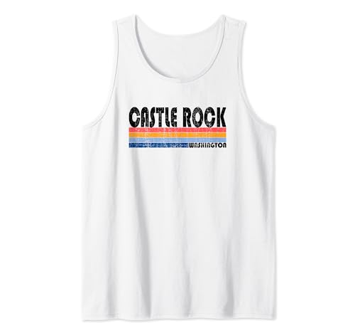 Castle Rock, WA Hometown Pride, estilo retro de los 70 y 80 Camiseta sin Mangas