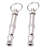 YLiiii 2Pcs Silver Adjustable Ultrasonic Dog Whistle,Portable Whistle Pet Whistle Supersonic Whistle Dog Whistles for Pet Training，Training and Behavior Aids，Dog Whistles
