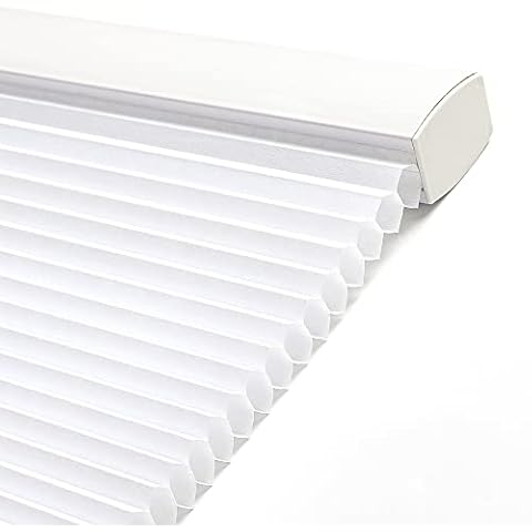 GENIMO Cordless Cellular Shades, Blackout Blinds for Windows, Thermal Insulated Window Shades, Room Darkening Honeycomb Mini Blinds for Bedroom, Home and Office 35" W X 72" H, White Cover