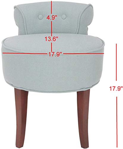 Safavieh Home Collection Georgia Silver Blue And Cherry Mahogany Petite Vanity Stool #TOP5