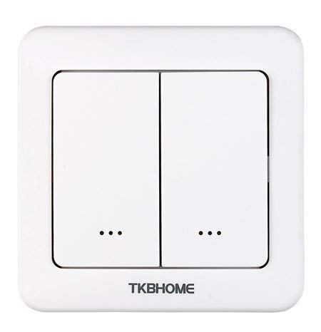 TKB TZ36-D Home Wall Switch with Dual Paddle, Rounded Corners, White