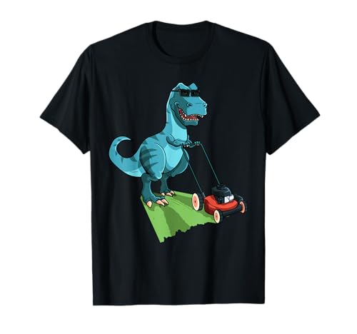Cute Mowing Dino Dinosaur Lover Animal Gardener Funny Lawn Mower...