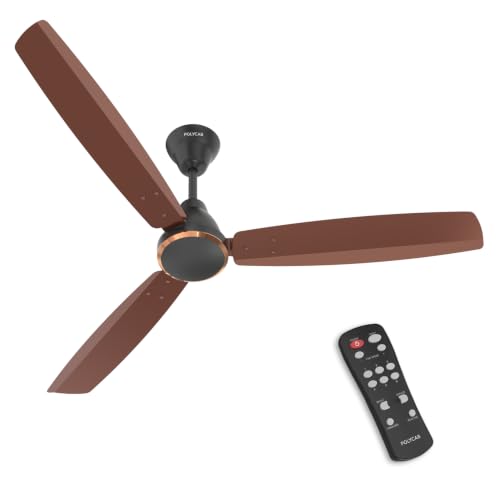 Polycab Wizzy Vibe 1200mm 5-Star BLDC Ceiling fan for Home with R...