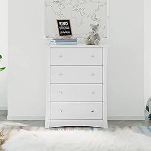 Storkcraft Crescent 4 Drawer Chest (White) – GREENGUARD Gold Certified, Dresser For Nursery, 4 Drawer Dresser, Kids Dresser, Nursery Dresser Drawer Organizer, Chest of Drawers Storkcraft Crescent 4 Drawer Chest White–GREENGUARD Gold Certified Dresser For Nursery 4 Drawer Dresser Kids Dresser Nursery Dresser Drawer Organizer Chest of Drawers