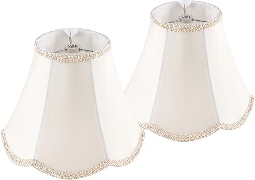 GOSO 4"×8" × 6.4" Spider Small Scalloped Lamp Shades Cream