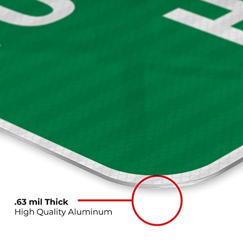 Personalized Custom Green Background Customize for Office, Business, Workplace, Home, Airbnb, Delivery Sign, 12x18 Inches, 3M EGP Reflective .063 Aluminum, Fade Resistant, Made in USA by Sigo Signs