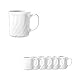 Esmeyer Trianon - Lot de Six Tasses à Anse 0,29 l en Verre trempé Arcopal Trianon, Blanc