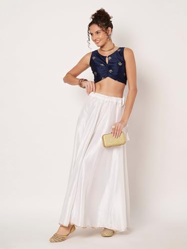 Image of studio rasa Women's Dupion Hand Block Printed Readymade Top for Festive Wedding Party