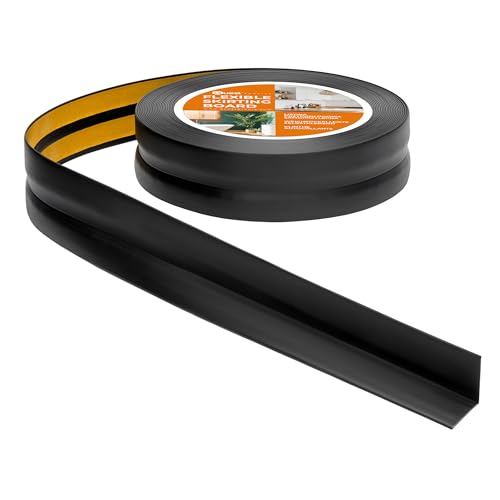 Quest Weichsockelleiste Selbstklebend - 30 mm x 30 mm - Knickleiste, Abschlussleiste für Küche, Badezimmer -Dichtungsband - PVC, Flexibel, Wasserdicht, Dekorativ -