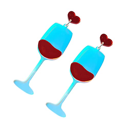 Boucles d'oreilles exagérées verre de vin pendant vintage tendance