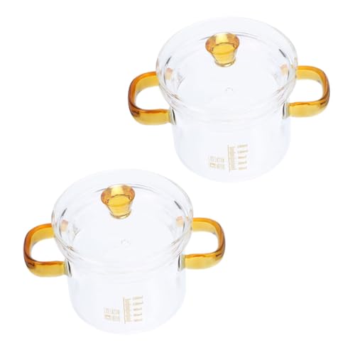 Cabilock 2 piezas Ollas de Vidrio para Cocina Resistentes Cambios Térmicos con Tapa y Asas Ergonómicas Aptas para Leche Salsas y Guisos Reuniones Familiares y Fiestas
