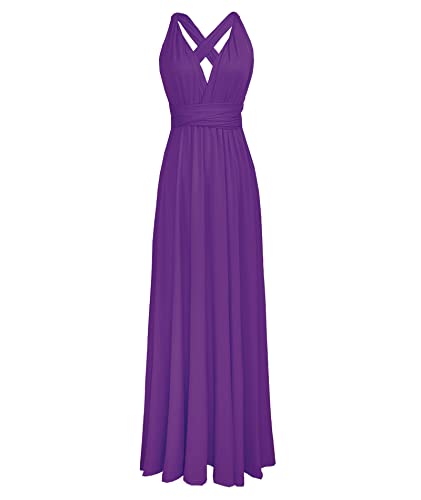 Image of Sexyshine Women's Backless Gown Dress Convertible Multi-Way Wrap Halter Cocktail Dress Bandage Bridesmaid Long Dresses