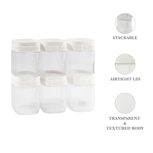 Image of Nayasa Refresh Container 750ML BPA Free Food Grade Airtight Kitchen Storage Stackable Containers- Set Of 6 | White