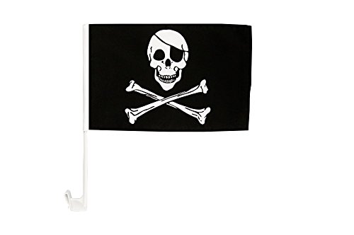Ramsons Imports Jolly Roger Pirate Car Window Flag