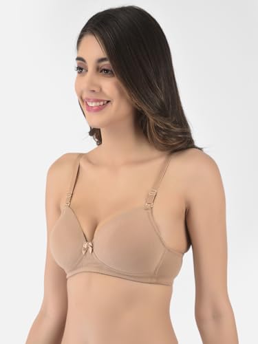 Image of Softline Women's Cotton-Rich Wire-Free Padded Bra | Full Coverage, Seamless & Breathable for Everyday Comfort | Soft Fabric with Supportive Fit for All-Day Wear