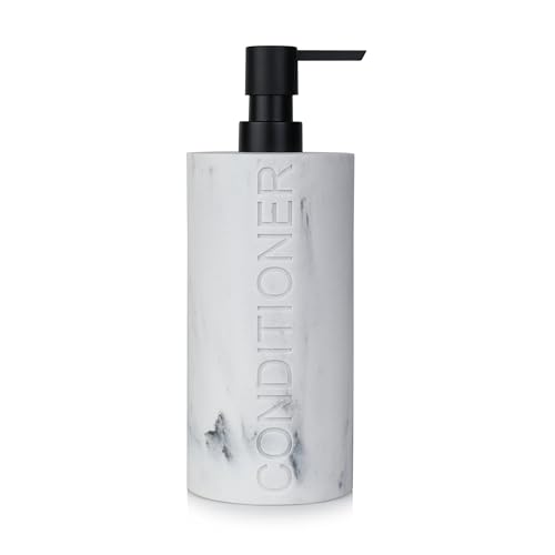 Conditioner Dispenser – Luxurious Refillable Pump Bottle with Embossed Text, Durable Construction for Bathroom and Kitchen