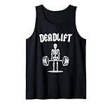 Skelett I Dead Lift I Lustige Halloween Gewichte heben Tank Top, Herren, Schwarz, L