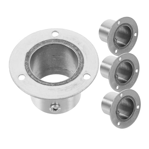 Kisangel 4個 ステンレス製高脚法?座 クローゼットロッドホルダー 簡単取付 多用途シャワーカーテンロッドブラケット ポール受け具対応