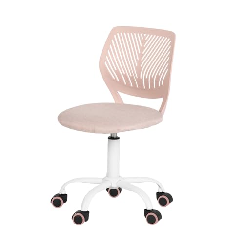HOMYLIN Small Armless Desk Chair, Morandi Pink