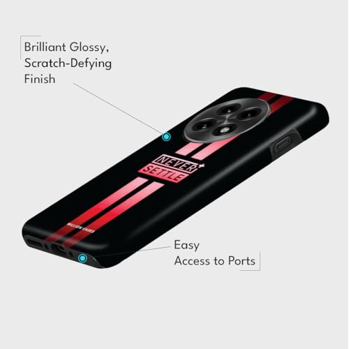 Image of MILLION CASES Back Cover Case for OnePlus 12 Scratch Resistant Anti-Slip Polycarbonate Shockproof Protective Durable Never Settle Crystal Case for Men & Boys(Red)