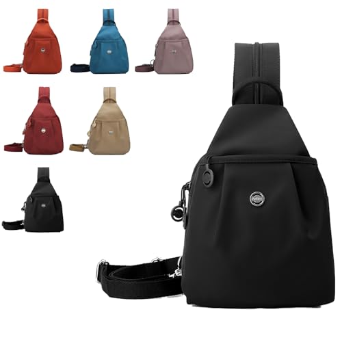 2025 backpack chest bag double zipper large capacity, Street Fashion Shoulder Bag, Versatile Wearing Ways (Black)