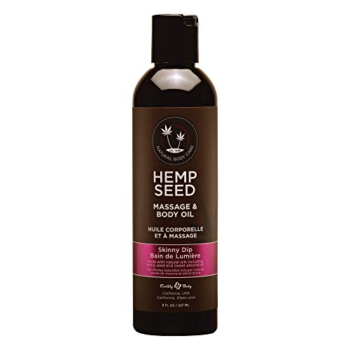 Hemp Seed Massage & Body Oil, Skinny Dip Scent - 8 fl. oz. - Nourishing, Moisturizing Massage Oil - Hemp Seed, Apricot, Grapeseed & Sweet Almond Oil - Vegan & Cruelty Free