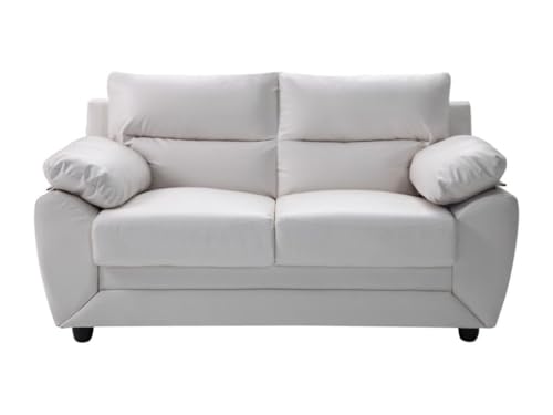 Vente-unique-Couchgarnitur 3+2 - Kunstleder - Weiß - Manoa – Bild 6