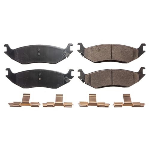 Image of PowerStop Rear Brake Pads for Chrysler Aspen 2007-09 |Dodge Durango 2003-09 |Ram 1500 2002-10 |Ram 1500 Van 2003 |Ram 1500 2011-18 - Z17 Ceramic Brake Pads with Installation Hardware, 17-898