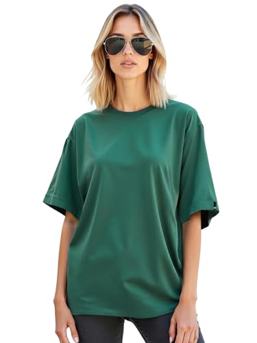 Image of Bewakoof Women's Solid Oversized Fit Half Sleeve Round Neck Cotton Jersey T-Shirt