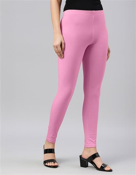 Image of JUNEBERRY Cotton Lycra Skinny Fit Leggings for Women & Girls (Sizes: S to 2XL) (Colors: Black, Beige, White, Grey, Brown, Pink & Wine)