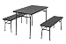 COSCO 3 Piece Indoor Outdoor Table and 2 Bench Tailgate Set, Black