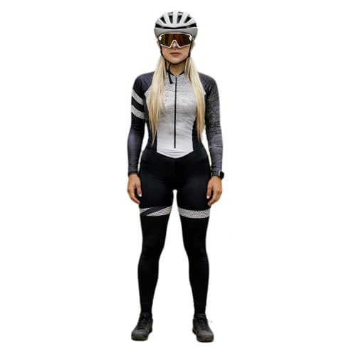 Combinaison de cyclisme respirant pour femme avec maillot manches longues