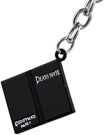 VNEWSCHI Death Not Keychains Anime Cosplay Keychain Black Book Metal Key Chain Ring Pendant Anime Metal Horror Keychain Key Holder Charm Jewelry, M