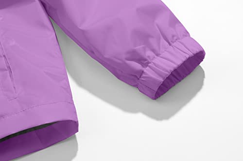 Image of Boys Girls Rain Jackets Lightweight Waterproof Hooded Raincoat Lined Windbreakers for Kids