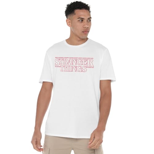 T-shirt Stranger Things blanc unisexe le symbole des mystères de Hawkins