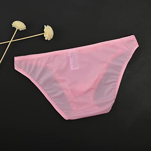 Men's Ice Silk Transparent Panties Thin Low Waist U Convex Briefs2