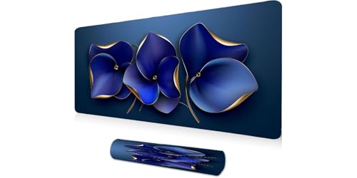 Tapis de souris gamer XXL aux fleurs violettes pour sublimer votre bureau de télétravail