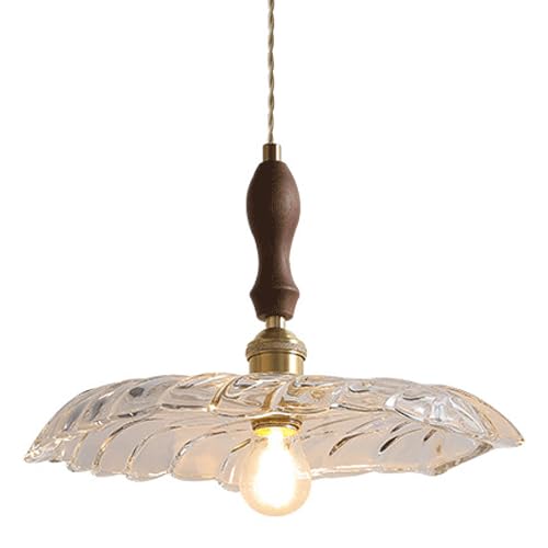 Lustre Rétro Français pour Salon de Thé, Suspension en Verre en Feuille