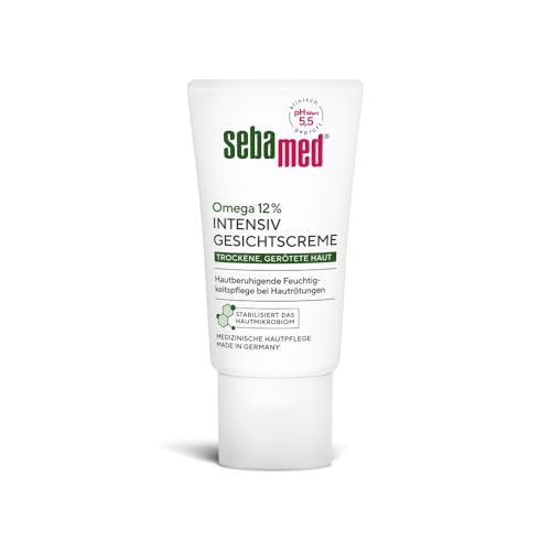 Sebamed Omega 12% Intensive Gesichtscreme, lindert Hautrötungen und durch Trockenheit bedingte Fältchen, Rauheit und Schuppung bei trockener Haut, auch bei Neurodermitis und Schuppenflechte geeignet