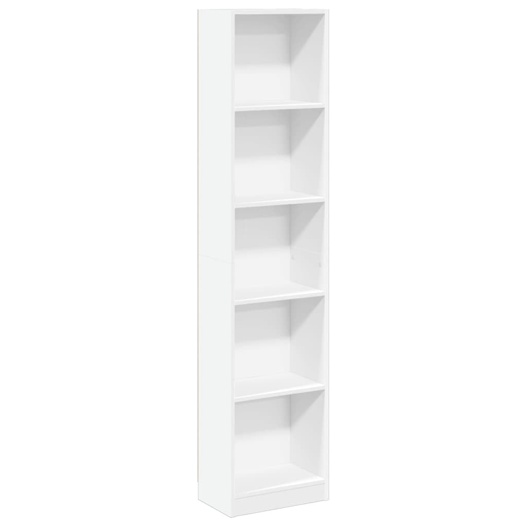 vidaXL Estantería de Madera de ingeniería Blanca 40x24x176 cm, estantería de Libros, librería, Estante de Almacenamiento, Armario de Almacenamiento