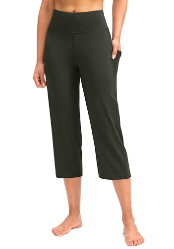 Image of G Gradual Capri Pants for Women High Waist Workout Yoga Pants with Pockets Tummy Control Leggings Crop Straight