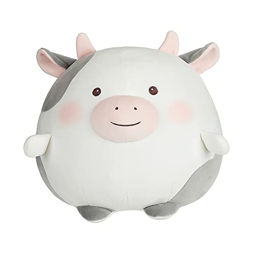 MINISO Stuffed Animal Plush Toy Round Cow Pillow Plushies Doll, Gifts for Adults Kids Birthday Holiday Home Decor