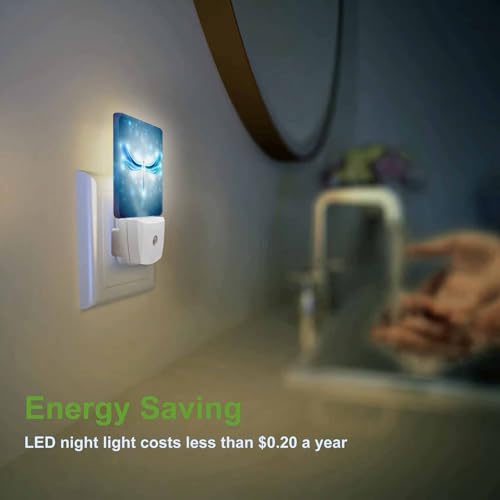 Image of LED Night Light,Shiny Abstract Dragonfly LED Night Light Plug into Wall with Dusk to Dawn Light Sensor White Energy Efficient Nightlight for Bedroom Bathroom Hallway Living Room Kitchen