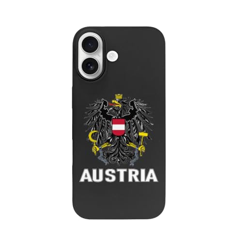 Coat of Arms of Austria Flag Austrian Emblem Case Compatible with iPhone 17 Drop Protection Shockproof Anti Fingerprint Funny Novelty Phone Cover Slim Fit Silicone Black
