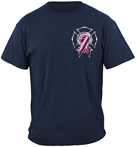 Firefighter Short Sleeve Shirts, 100% Cotton Casual Mens Shirts, Show Your Pride With Our Race For A Cure Cancer Awareness T-Shirts For Men Or Women (Xxx-Large) Navy #TOP1
