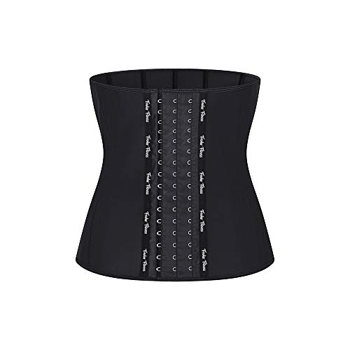 Black Corset Waist Trimmer under Womens Clothes for Post-Surgery or PostPartum, Faja Shaper, Tummy Control, Stomach Shaper (Large)