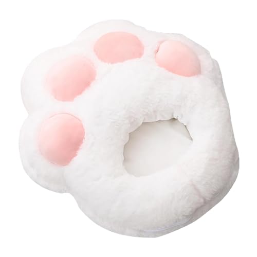 USBフットウォーマー 猫の足形 3段階温度調節 ラムウール裏地 最大55℃加熱 USB充電式 オフィス・寝室・旅行用 暖かい靴 白 (白猫の爪USBモデル)