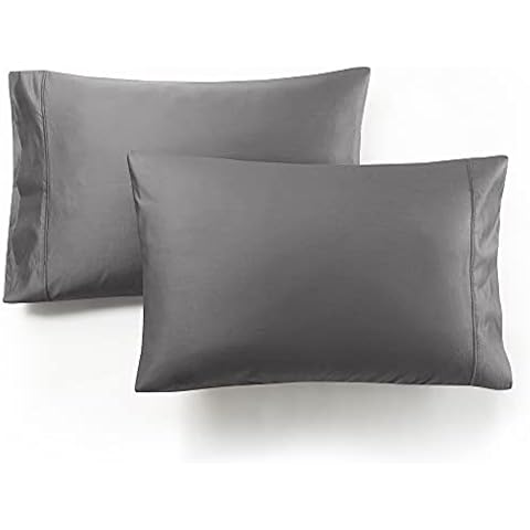 Hyde Lane 1000 Thread Count Cotton Pillowcases 2 Pack, Grey Pillow Cases King Size 20x40 inches, Soft and Durable Luxury Pillowcases Set, Wrinkle Resistant, Pilling Proof Cover