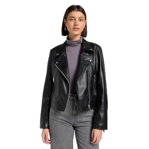 Vestibilità: regolare Lee Moto Jacket Giacca, Nero, XS Donna